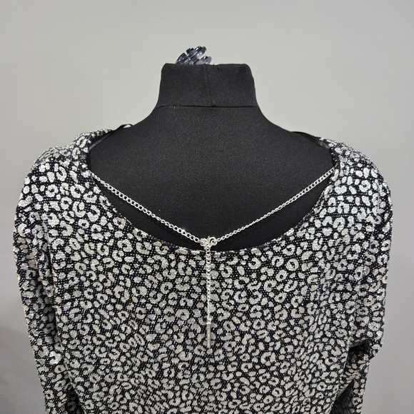 🐢 Michael Michael Kors Silver Shimmer Midi Dress Size XXL - Picture 4 of 13